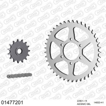 Kit chaine 630 AFAM - Couronne acier - Type de chaine au choix - SUZUKI GSX 750 T / X / ET / EX / EZ 1980-1982