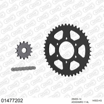 Kit chaine 530 AFAM - Couronne acier - Type de chaine au choix - SUZUKI GSX 750 EE / EFE / ESD 1983-1989