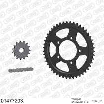 Kit chaine 530 AFAM - Couronne acier - Type de chaine au choix - SUZUKI GSX 750 F 1989-1997