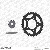 Kit chaine 530 AFAM - Couronne acier - Type de chaine au choix - SUZUKI GSX-R 750 1986-1987