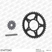 Kit chaine 530 AFAM - Couronne acier - Type de chaine au choix - SUZUKI GSX-R 750 1988-1989