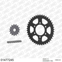 Kit chaine 530 AFAM - Couronne acier - Type de chaine au choix - SUZUKI GSX-R 750 W 1992-1995