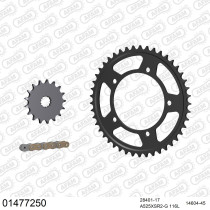 Kit chaine 525 AFAM - Couronne acier - Type de chaine au choix - SUZUKI 750 GSXR 2006-2010