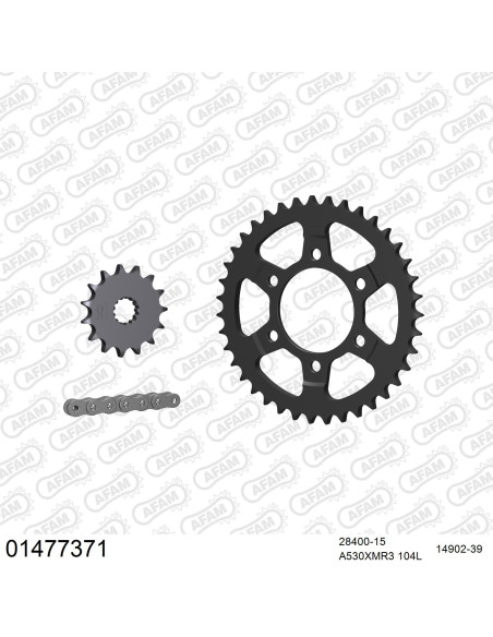 Kit chaine 530 AFAM - Couronne acier - Type de chaine au choix - SUZUKI GSX-R 750 R 1988-1989