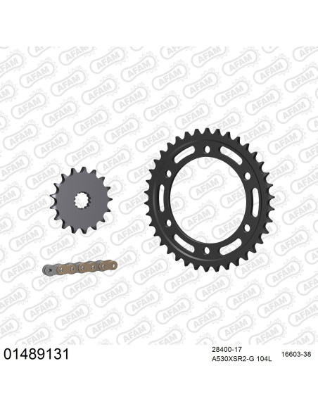 Kit chaine 530 AFAM - Couronne acier - Type de chaine au choix - SUZUKI TL 1000 S 1997-2001