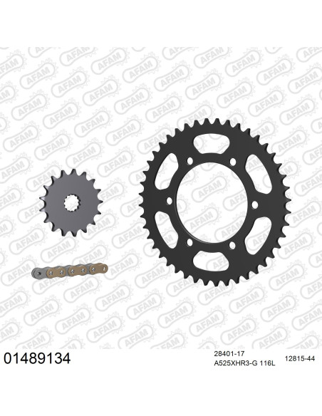 Kit chaine 525 AFAM - Couronne acier - Type de chaine au choix - SUZUKI GSX-S 1000 F 2022