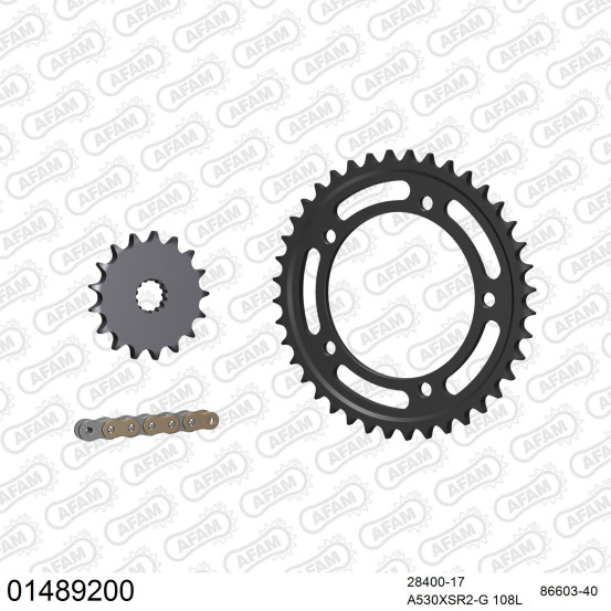 Kit chaine 530 AFAM - Couronne acier - Type de chaine au choix - SUZUKI SV 1000 S 2003-2007
