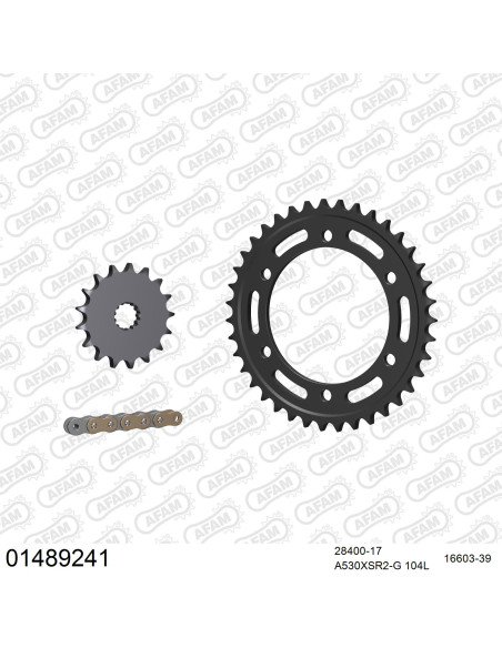 Kit chaine 530 AFAM - Couronne acier - Type de chaine au choix - SUZUKI TL 1000 R 1998-2002