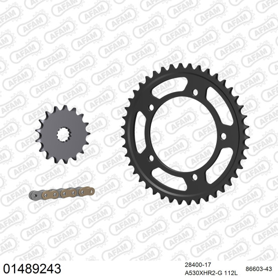 Kit chaine 530 AFAM - Couronne acier - Type de chaine au choix - SUZUKI 1000 GSXR 2007-2008