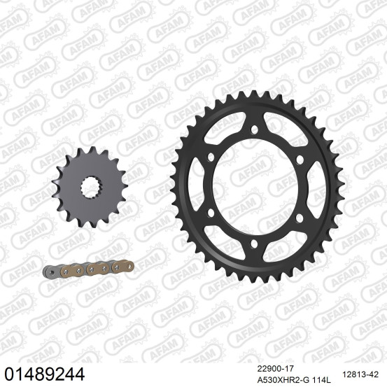 Kit chaine 530 AFAM - Couronne acier - Type de chaine au choix - SUZUKI GSXR 1000 2009-2016
