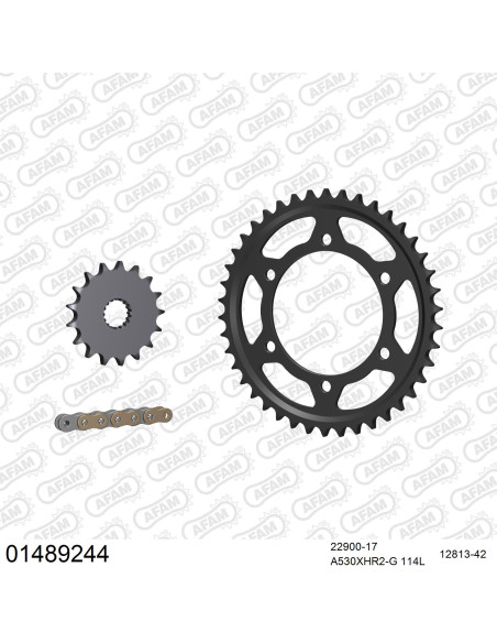 Kit chaine 530 AFAM - Couronne acier - Type de chaine au choix - SUZUKI GSXR 1000 2009-2016