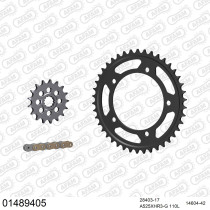 Kit chaine 525 AFAM - Couronne acier - Type de chaine au choix - SUZUKI GSX-R 1000 ENDURO 2001-2006