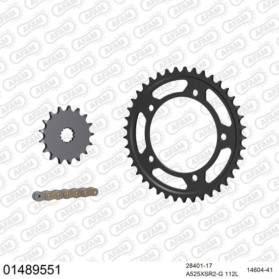 Kit chaine 525 AFAM - Couronne acier - Type de chaine au choix - SUZUKI DL 1000 V-STROM 2002-2011