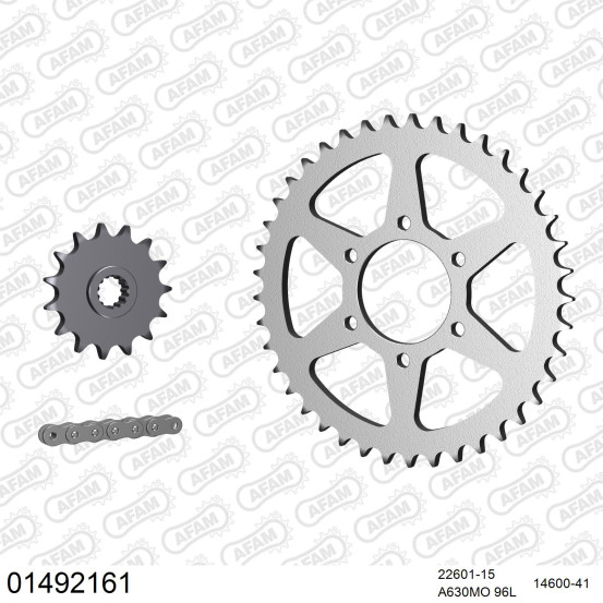 Kit chaine 630 AFAM - Couronne acier - Type de chaine au choix - SUZUKI GSX 1100 L CHOPPER 1980