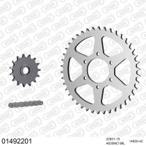 Kit chaine 630 AFAM - Couronne acier - Type de chaine au choix - SUZUKI GSX 1100 ED / ESD / EXD 1982-1983