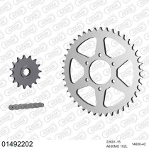 Kit chaine 630 AFAM - Couronne acier - Type de chaine au choix - SUZUKI GSX 1100 EFE / EFF / EG 1984-1985