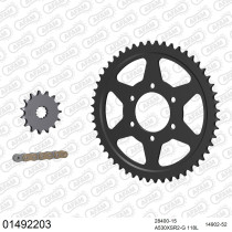 Kit chaine 530 AFAM - Couronne acier - Type de chaine au choix - SUZUKI GSX 1100 F 1987-1988