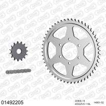 Kit chaine 532 AFAM - Couronne acier - Type de chaine au choix - SUZUKI GSX 1100 F 1987-1988