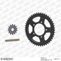 Kit chaine 530 AFAM - Couronne acier - Type de chaine au choix - SUZUKI GSX-R 1100 1986-1987