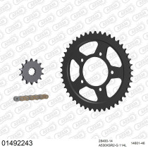 Kit chaine 530 AFAM - Couronne acier - Type de chaine au choix - SUZUKI GSX-R 1100 1988