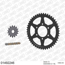 Kit chaine 530 AFAM - Couronne acier - Type de chaine au choix - SUZUKI GSX-R 1100 1990-1992