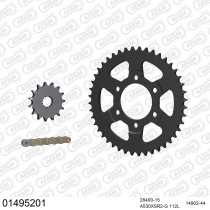Kit chaine 530 AFAM - Couronne acier - Type de chaine au choix - SUZUKI GSX 1200 INAZUMA 1998-2000