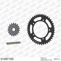 Kit chaine 530 AFAM - Couronne acier - Type de chaine au choix - SUZUKI B-KING 1340 2008-2012