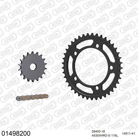 Kit chaine 530 AFAM - Couronne acier - Type de chaine au choix - SUZUKI GSX 1400 2001-2007