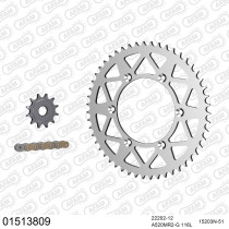 Kit chaine 520 AFAM - Couronne alu anti-boue - Type de chaine au choix - SUZUKI RM 125 E 1984