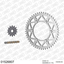 Kit chaine 520 AFAM - Couronne alu anti-boue - Type de chaine au choix - SUZUKI RM 250 1987