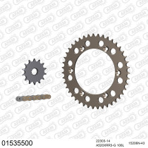 Kit chaine 520 AFAM - Couronne alu anti-boue - Type de chaine au choix - SUZUKI DR 350 S 1990-1993
