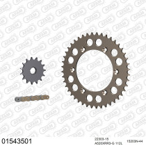 Kit chaine 520 AFAM - Couronne alu anti-boue - Type de chaine au choix - SUZUKI DR-Z 400 S 2000-2014
