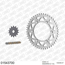 Kit chaine 520 AFAM - Couronne alu anti-boue - Type de chaine au choix - SUZUKI DR-Z 400 E 2000-2007