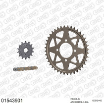 Kit chaine 520 AFAM - Couronne alu anti-boue - Type de chaine au choix - SUZUKI LT 400 Z US 2002-2008
