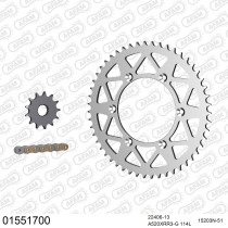 Kit chaine 520 AFAM - Couronne alu anti-boue - Type de chaine au choix - SUZUKI RM-X 450 Z 2010-2017