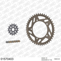 Kit chaine 520 AFAM - Couronne alu anti-boue - Type de chaine au choix - SUZUKI GSX-R 600 RACING 2004-2005