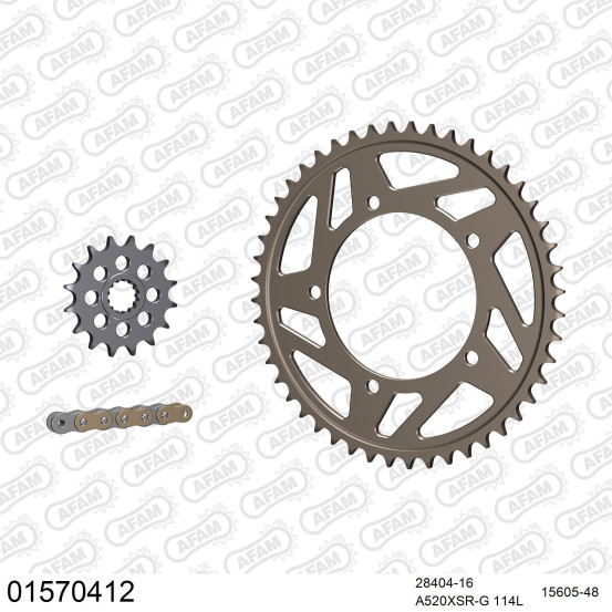 Kit chaine 520 AFAM - Couronne alu anti-boue - Type de chaine au choix - SUZ GSR 600 2006-2010