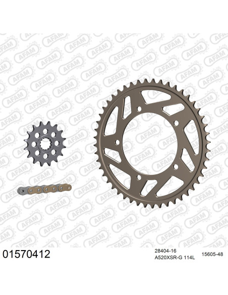Kit chaine 520 AFAM - Couronne alu anti-boue - Type de chaine au choix - SUZ GSR 600 2006-2010