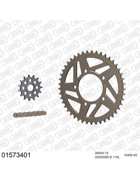 Kit chaine 520 AFAM - Couronne alu anti-boue - Type de chaine au choix - SUZUKI SV 650 RACING 1999-2010