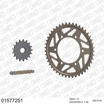 Kit chaine 525 AFAM - Couronne alu anti-boue - Type de chaine au choix - SUZUKI GSX-R 750 2011-2017