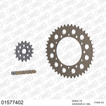 Kit chaine 520 AFAM - Couronne alu anti-boue - Type de chaine au choix - SUZUKI GSX-R 750 RACING 1996-1997