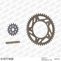 Kit chaine 520 AFAM - Couronne alu anti-boue - Type de chaine au choix - SUZUKI GSX-R 750 2006-2010
