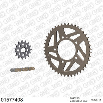 Kit chaine 520 AFAM - Couronne alu anti-boue - Type de chaine au choix - SUZUKI GSXR 750 1988-1989