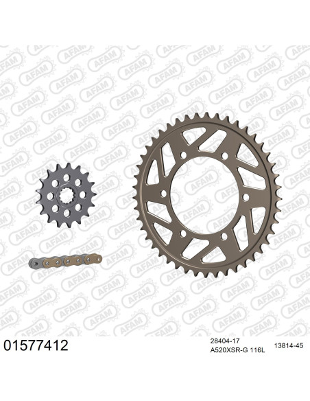 Kit chaine 520 AFAM - Couronne alu anti-boue - Type de chaine au choix - SUZUKI GSX-R 750 2011-2017