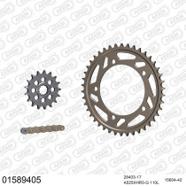 Kit chaine 525 AFAM - Couronne alu anti-boue - Type de chaine au choix - SUZUKI GSX-R 1000 ENDUR 2001-2006