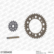 Kit chaine 520 AFAM - Couronne alu anti-boue - Type de chaine au choix - SUZUKI SV 1000 N 2003-2007