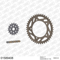 Kit chaine 520 AFAM - Couronne alu anti-boue - Type de chaine au choix - SUZUKI 1000 GSXR 2007-2008