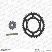 Kit chaine 520 AFAM - Couronne acier - Type de chaine au choix - KAWASAKI NINJA 300 2013-2016