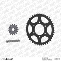 Kit chaine 520 AFAM - Couronne acier - Type de chaine au choix - KAWASAKI ZXR 400 1989-1990