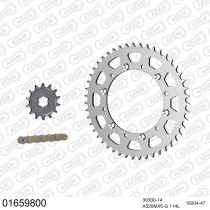 Kit chaine 520 AFAM - Couronne acier - Type de chaine au choix - KAWASAKI KX 500 E1-E14 1987-2004